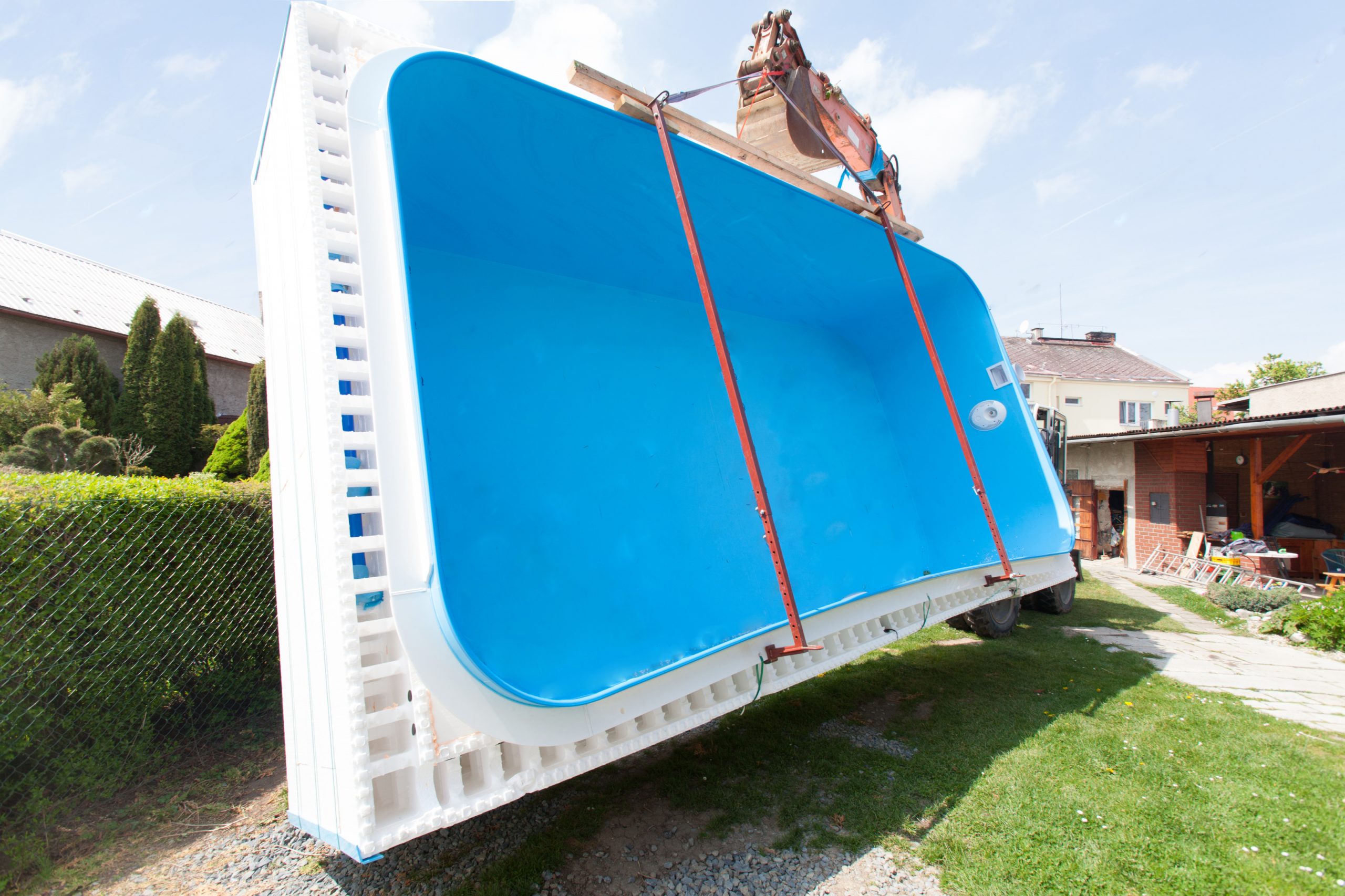 Construction of a family pool.